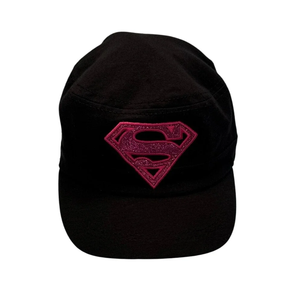 Supergirl Black Baseball Hat Cap With‎ Velcro Adjustable Size